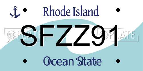 SFZZ91 Rhode Island License Plate