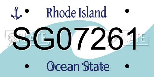SG07261 Rhode Island License Plate