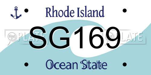 SG169 Rhode Island License Plate