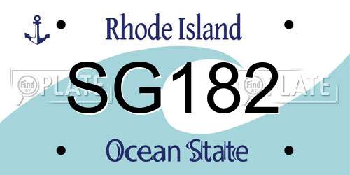 SG182 Rhode Island License Plate