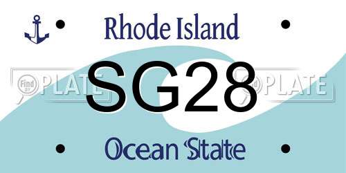 SG28 Rhode Island License Plate