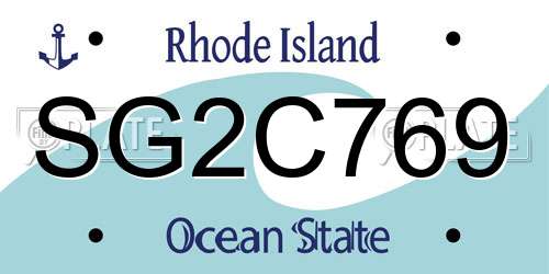 SG2C769 Rhode Island License Plate