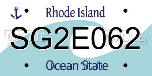 SG2E062 Rhode Island License Plate
