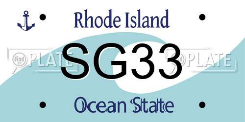 SG33 Rhode Island License Plate