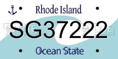 SG37222 Rhode Island License Plate