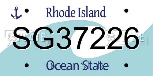 SG37226 Rhode Island License Plate