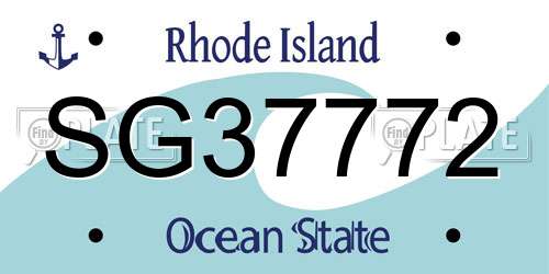 SG37772 Rhode Island License Plate