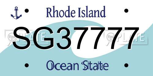 SG37777 Rhode Island License Plate