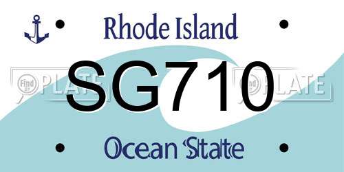 SG710 Rhode Island License Plate