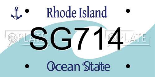 SG714 Rhode Island License Plate