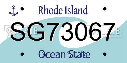 SG73067 Rhode Island License Plate