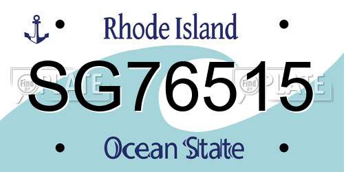 SG76515 Rhode Island License Plate