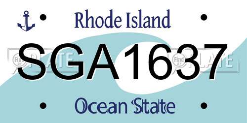 SGA1637 Rhode Island License Plate