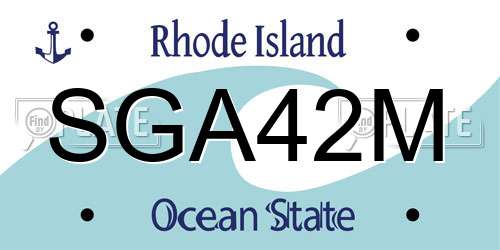 SGA42M Rhode Island License Plate