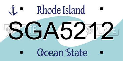 SGA5212 Rhode Island License Plate
