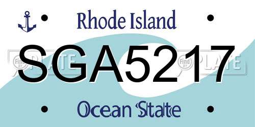 SGA5217 Rhode Island License Plate
