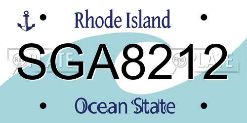 SGA8212 Rhode Island License Plate