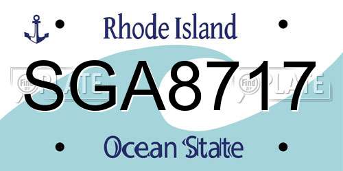 SGA8717 Rhode Island License Plate
