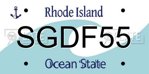 SGDF55 Rhode Island License Plate