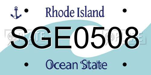 SGE0508 Rhode Island License Plate