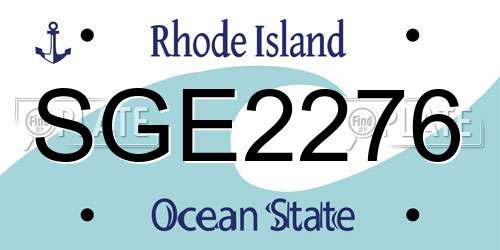 SGE2276 Rhode Island License Plate