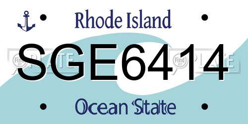 SGE6414 Rhode Island License Plate