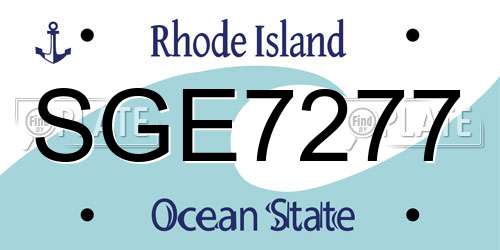 SGE7277 Rhode Island License Plate
