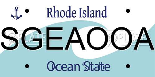 SGEAOOA Rhode Island License Plate
