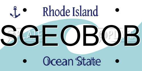 SGEOBOB Rhode Island License Plate