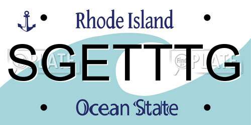 SGETTTG Rhode Island License Plate