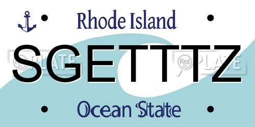 SGETTTZ Rhode Island License Plate