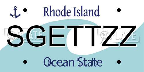 SGETTZZ Rhode Island License Plate