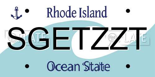 SGETZZT Rhode Island License Plate