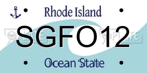 SGFO12 Rhode Island License Plate