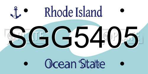 SGG5405 Rhode Island License Plate