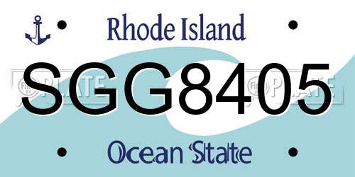 SGG8405 Rhode Island License Plate
