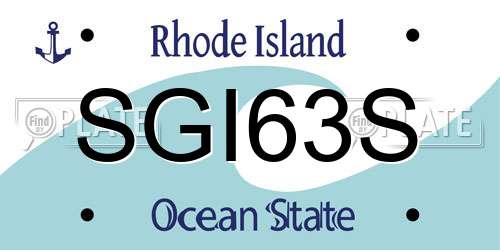 SGI63S Rhode Island License Plate