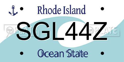 SGL44Z Rhode Island License Plate