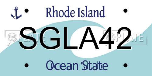 SGLA42 Rhode Island License Plate