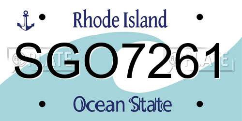 SGO7261 Rhode Island License Plate