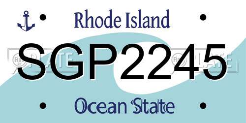 SGP2245 Rhode Island License Plate