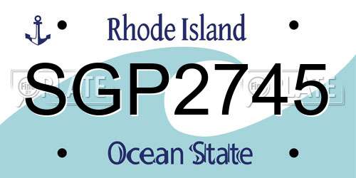 SGP2745 Rhode Island License Plate