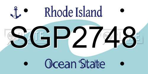 SGP2748 Rhode Island License Plate