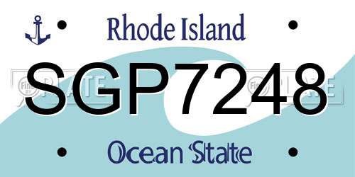 SGP7248 Rhode Island License Plate
