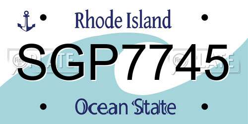SGP7745 Rhode Island License Plate