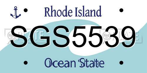 SGS5539 Rhode Island License Plate