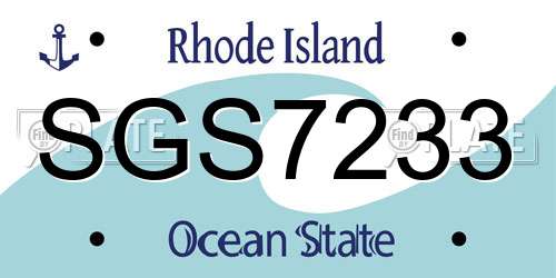 SGS7233 Rhode Island License Plate