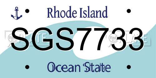 SGS7733 Rhode Island License Plate