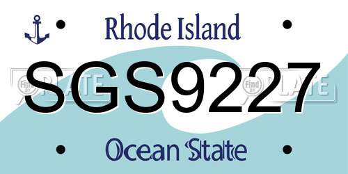SGS9227 Rhode Island License Plate