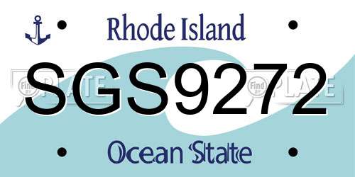 SGS9272 Rhode Island License Plate